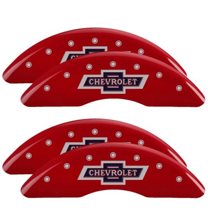 Set Of 4 Caliper Covers Engraved Front And Rear 100 Anniversary Logo 2018-2019 Chevrolet Silverado MGP Caliper Covers