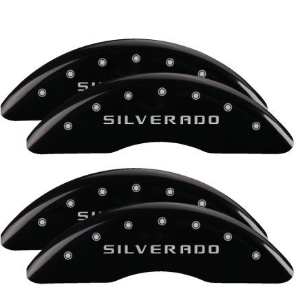 Set Of 4 Caliper Covers Engraved Front And Rear Silverado 2018-2019 Chevrolet Silverado MGP Caliper Covers