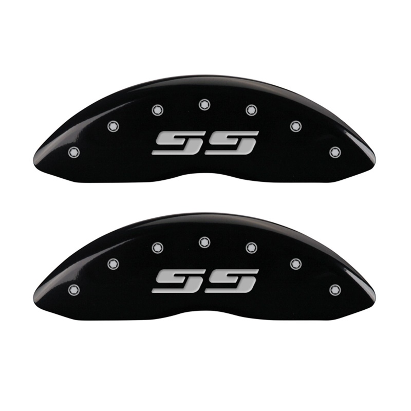 14207FSS3BK-FDLQ Front Set 2 Caliper Covers Engraved Front Silverado Style Ss 2007-2013 Chevrolet Silverado MGP Caliper Covers - الصورة 1