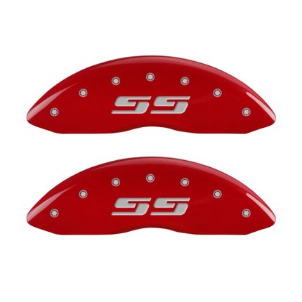 Front Set 2 Caliper Covers Engraved Front Silverado Style Ss 2007-2013 Chevrolet Silverado MGP Caliper Covers