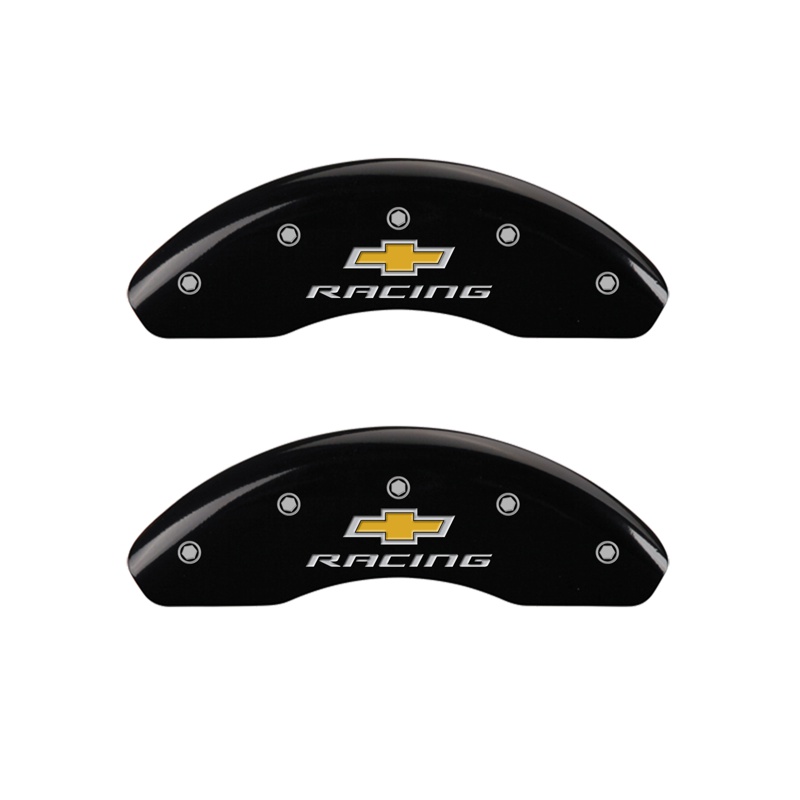 14213FBRCBK-FDLQ Front Set 2 Caliper Covers Engraved Front Chevy Racing 2012-2020 Chevrolet Sonic MGP Caliper Covers - Image 1