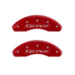 Front Set 2 Caliper Covers Engraved Front Sonic 2012-2020 Chevrolet Sonic MGP Caliper Covers - Image 2