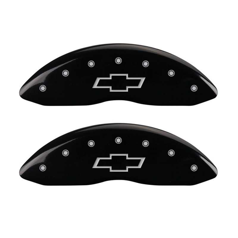 14221FBOWBK-FDLQ Front Set 2 Caliper Covers Engraved Front Bowtie 2004-2012 Chevrolet Colorado MGP Caliper Covers - الصورة 1