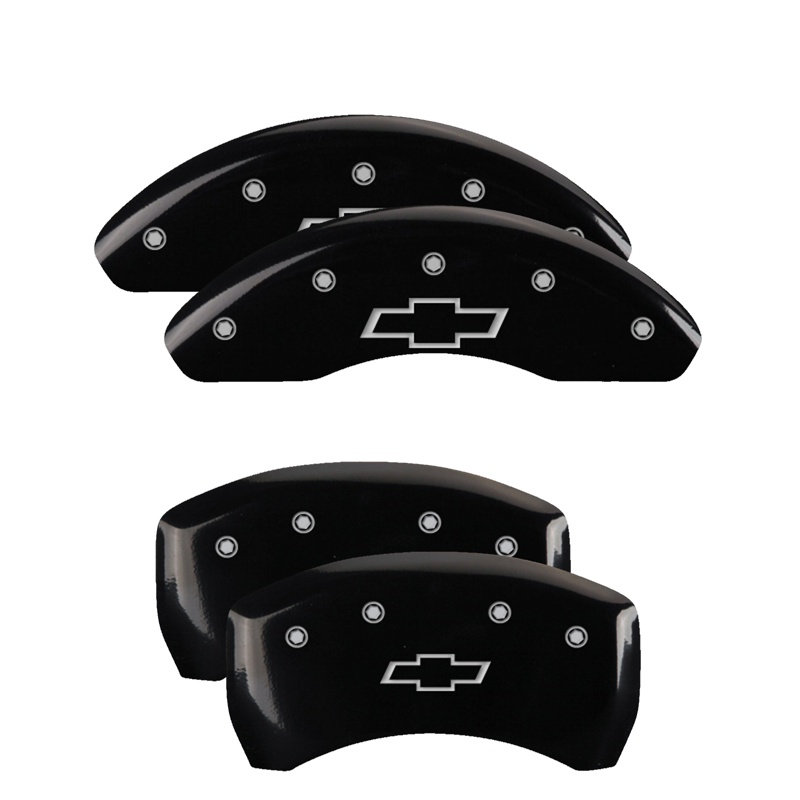 14224SBOWBK-FDLQ Set Of 4 Caliper Covers Engraved Front And Rear Bowtie 2004-2012 Chevrolet Malibu MGP Caliper Covers - Image 1
