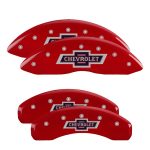 ⁦Set Of 4 Caliper Covers Engraved Front And Rear 100 Anniversary Logo 2017-2020 Chevrolet Tahoe MGP Caliper Covers⁩ - الصورة ⁦2⁩