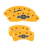 ⁦Set Of 4 Caliper Covers Engraved Front And Rear 100 Anniversary Logo 2019-2020 Chevrolet Colorado MGP Caliper Covers⁩ - الصورة ⁦3⁩