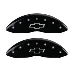 Front Set 2 Caliper Covers Engraved Front Bowtie 2005-2007 Chevrolet Silverado MGP Caliper Covers