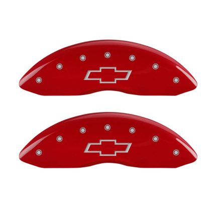 Front Set 2 Caliper Covers Engraved Front Bowtie 2005-2007 Chevrolet Silverado MGP Caliper Covers