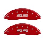 ⁦Front Set 2 Caliper Covers Engraved Front Silverado Style Ss 2005-2007 Chevrolet Silverado MGP Caliper Covers⁩ - الصورة ⁦2⁩