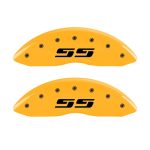 ⁦Front Set 2 Caliper Covers Engraved Front Silverado Style Ss 2005-2007 Chevrolet Silverado MGP Caliper Covers⁩ - الصورة ⁦3⁩