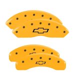⁦Set Of 4 Caliper Covers Engraved Front And Rear Bowtie 2016-2024 Chevrolet Camaro 18 Inch Wheel MGP Caliper Covers⁩ - الصورة ⁦3⁩