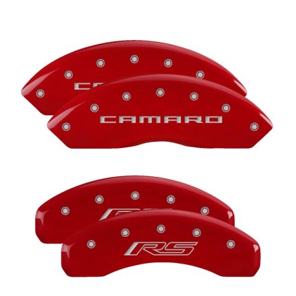 Set Of 4 Caliper Covers Engraved Front Gen 5 6 Camaro Engraved Rear Gen 5 6 Rs 2016-2024 Chevrolet Camaro MGP Caliper Covers