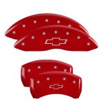⁦Set Of 4 Caliper Covers Engraved Front And Rear Bowtie 2021-2023 Chevrolet Traverse MGP Caliper Covers⁩ - الصورة ⁦2⁩