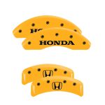 ⁦Set Of 4 Caliper Covers Engraved Front Honda Engraved Rear H Logo 2008-2012 Honda Accord 4 Cyl 16 Inch Wheel MGP Caliper Covers⁩ - الصورة ⁦3⁩