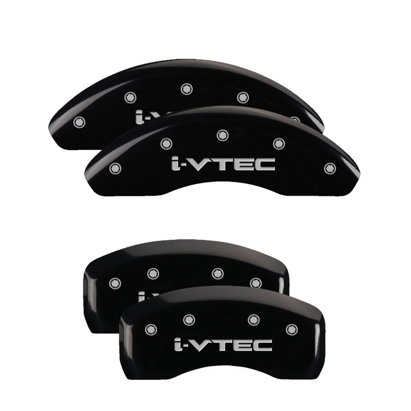 20179SIVTBK-FDLQ Set Of 4 Caliper Covers Engraved Front And Rear I-Vtec 2003-2007 Honda Accord 4 Cyl USA & Mexico Built 16 inches - الصورة 1