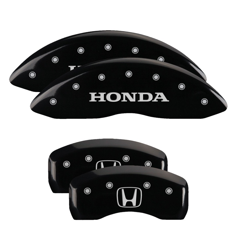20213SHOHBK-FDLQ Set Of 4 Caliper Covers Engraved Front Honda Engraved Rear H Logo 2009-2023 Honda Pilot MGP Caliper Covers - Image 1
