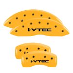⁦Set Of 4 Caliper Covers Engraved Front And Rear I-Vtec 2009-2023 Honda Pilot MGP Caliper Covers⁩ - الصورة ⁦3⁩