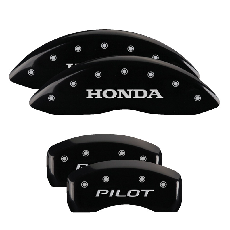 20213SPILBK-FDLQ Set Of 4 Caliper Covers Engraved Front Honda Engraved Rear Pilot 2016 2009-2023 Honda Pilot MGP Caliper Covers - الصورة 1