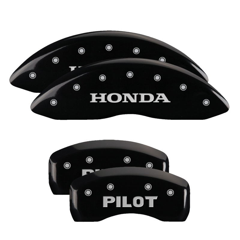 20213SPLTBK-FDLQ Set Of 4 Caliper Covers Engraved Front Honda Engraved Rear Pilot 2009-2023 Honda Pilot MGP Caliper Covers - Image 1