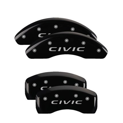 Set Of 4 Caliper Covers Engraved Front Civic (2016) Engraved Rear Civic (2016) 2022-2024 Honda Civic MGP Caliper Covers