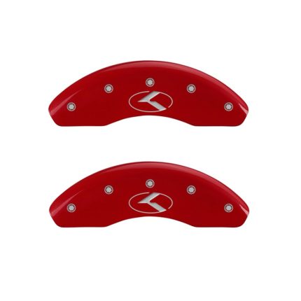 Front Set 2 Caliper Covers Engraved Front And Rear Circle K Kia 2018-2018 Kia Rio MGP Caliper Covers