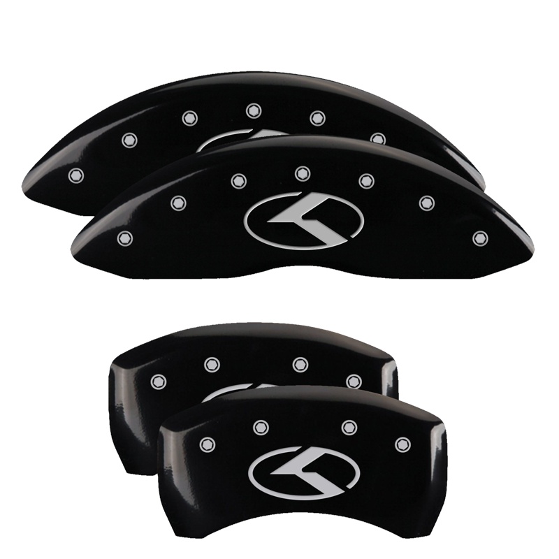 21196SCRKBK-FDLQ Set Of 4 Caliper Covers Engraved Front And Rear Kia Logo (Circle K) 2020-2024 Kia Telluride MGP Caliper Covers - الصورة 1