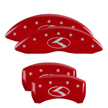Set Of 4 Caliper Covers Engraved Front And Rear Kia Logo (Circle K) 2020-2024 Kia Telluride MGP Caliper Covers