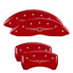 Set Of 4 Caliper Covers Engraved Front And Rear Style 1 Chrysler Wing 2005-2010 Chrysler 300 2.7L & 3.5L Single Piston Front Caliper 17 inches - Image 2