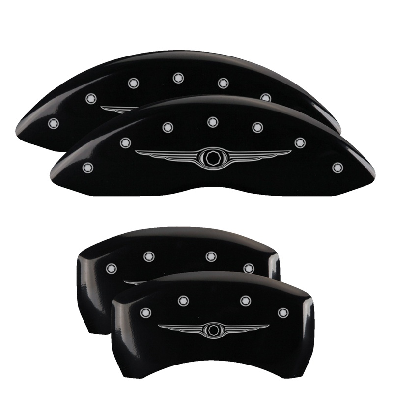 32010SCW1BK-FDLQ Set Of 4 Caliper Covers Engraved Front And Rear Style 1 Chrysler Wing 2005-2006 Chrysler Crossfire MGP Caliper Covers - Image 1
