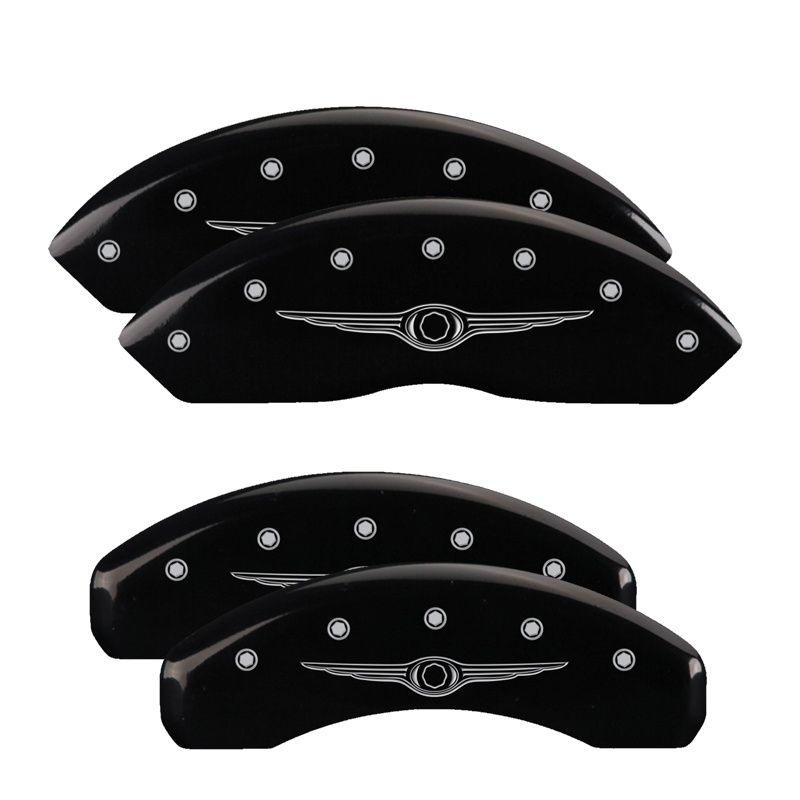 32021SCW1BK-FDLQ Set Of 4 Caliper Covers Engraved Front And Rear Style 1 Chrysler Wing 2011-2016 Chrysler Town MGP Caliper Covers - الصورة 1