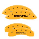 ⁦Set Of 4 Caliper Covers Engraved Front And Rear Denali 2000-2009 GMC Sierra MGP Caliper Covers⁩ - الصورة ⁦3⁩