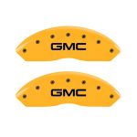 ⁦Front Set 2 Caliper Covers Engraved Front GMC 1997-2000 GMC Yukon MGP Caliper Covers⁩ - الصورة ⁦3⁩