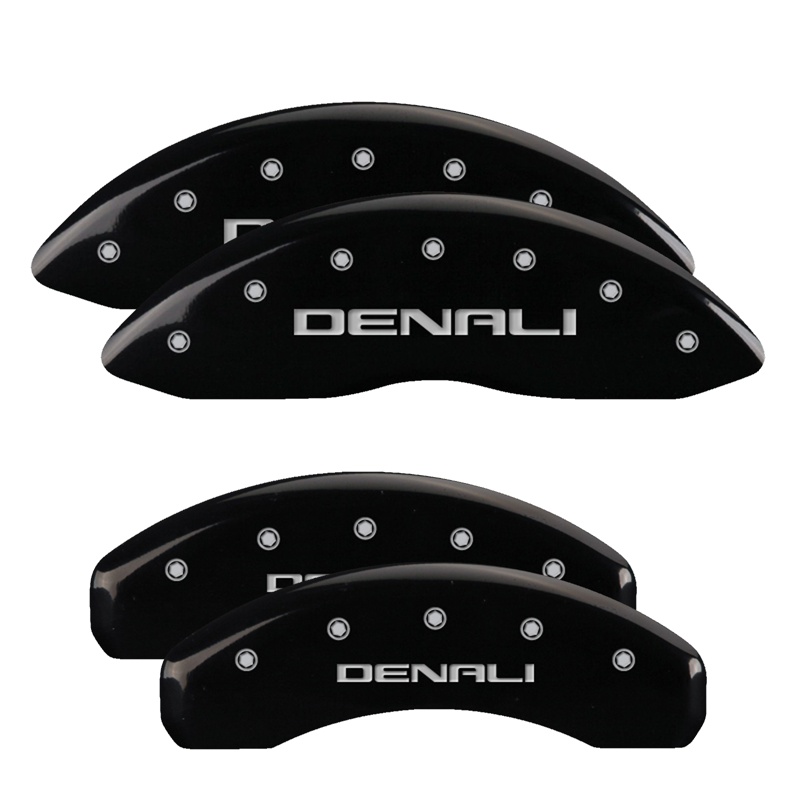 34015SDNLBK-FDLQ Set Of 4 Caliper Covers Engraved Front And Rear Denali 2015-2020 GMC Yukon MGP Caliper Covers - الصورة 1