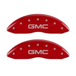 ⁦Front Set 2 Caliper Covers Engraved Front GMC 2007-2013 GMC Sierra MGP Caliper Covers⁩ - الصورة ⁦2⁩