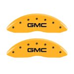 ⁦Front Set 2 Caliper Covers Engraved Front GMC 2007-2013 GMC Sierra MGP Caliper Covers⁩ - الصورة ⁦3⁩