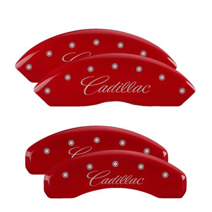 Set Of 4 Caliper Covers Engraved Front And Rear Cursive Cadillac 2006-2011 Cadillac DTS MGP Caliper Covers