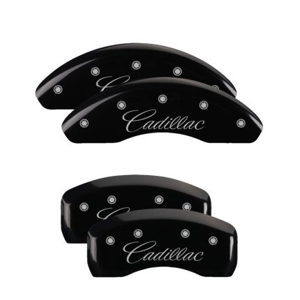 Set Of 4 Caliper Covers Engraved Front And Rear Cursive Cadillac 1997-2005 Cadillac DeVille MGP Caliper Covers