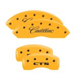 ⁦Set Of 4 Caliper Covers Engraved Front Cursive Cadillac Engraved Rear Cts 2003-2010 Cadillac CTS MGP Caliper Covers⁩ - الصورة ⁦3⁩