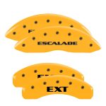 ⁦Set Of 4 Caliper Covers Engraved Front Escalade Engraved Rear Ext 2002-2006 Cadillac Escalade MGP Caliper Covers⁩ - الصورة ⁦3⁩