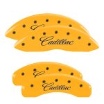 ⁦Set Of 4 Caliper Covers Engraved Front And Rear Cursive Cadillac 2007-2020 Cadillac Escalade MGP Caliper Covers⁩ - الصورة ⁦3⁩