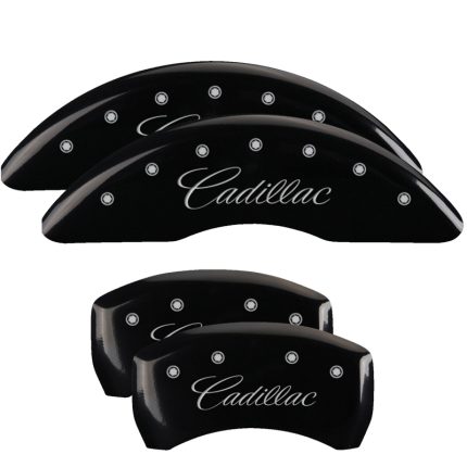 Set Of 4 Caliper Covers Engraved Front And Rear Cursive Cadillac 2014-2017 Cadillac CTS MGP Caliper Covers