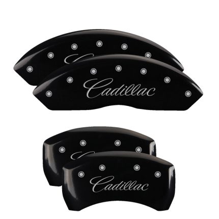 Set Of 4 Caliper Covers Engraved Front And Rear Cursive Cadillac 2017-2020 Cadillac XT5 MGP Caliper Covers