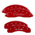 ⁦Set Of 4 Caliper Covers Engraved Front Cursive Cadillac Engraved Rear Cts 2014-2019 Cadillac CTS MGP Caliper Covers⁩ - الصورة ⁦2⁩