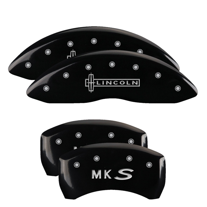 36019SLCSBK-FDLQ Set Of 4 Caliper Covers Engraved Front Lincoln Engraved Rear Mks 2013-2016 Lincoln MKS MGP Caliper Covers - Image 1