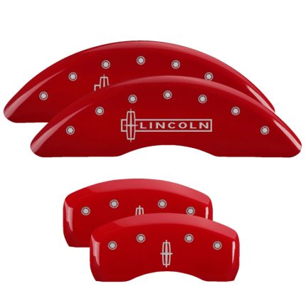 Set Of 4 Caliper Covers Engraved Front Lincoln Engraved Rear Star Logo 2020-2024 Lincoln Aviator MGP Caliper Covers