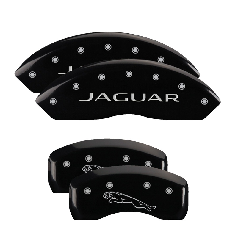 41004SJALBK-FDLQ Set Of 4 Caliper Covers Engraved Front Jaguar Engraved Rear Leaper 2012 2006-2015 Jaguar XJ8 MGP Caliper Covers - الصورة 1