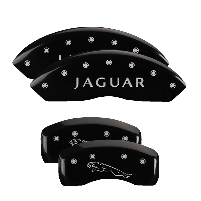 41004SJCCBK-FDLQ Set Of 4 Caliper Covers Engraved Front Jaguar Engraved Rear Leaper 2011 2006-2015 Jaguar XJ8 MGP Caliper Covers - Image 1