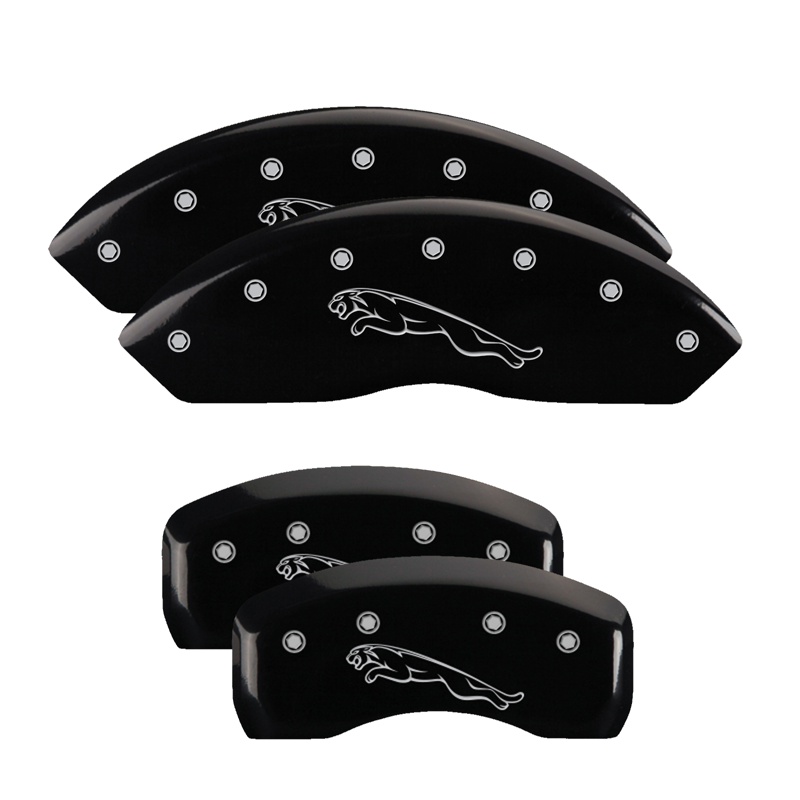 41004SLPCBK-FDLQ Set Of 4 Caliper Covers Engraved Front And Rear Leaper 2006-2015 Jaguar XJ8 MGP Caliper Covers - Image 1