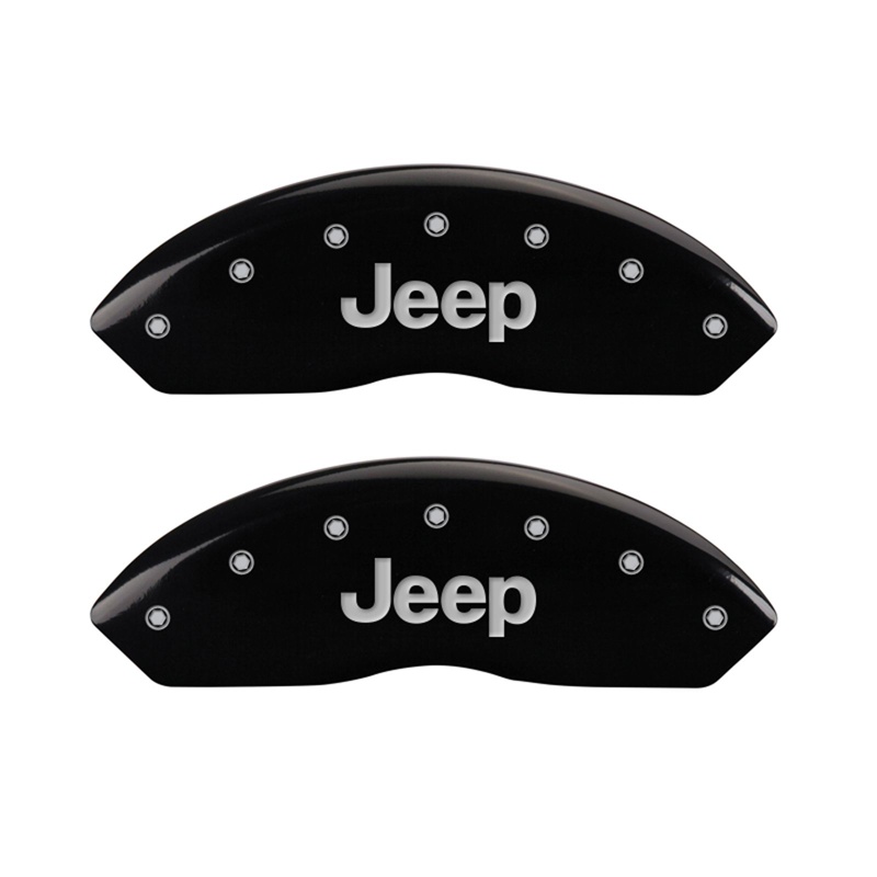 42009FJEPBK-FDLQ Front Set 2 Caliper Covers Engraved Front Jeep 1997-2006 Jeep Wrangler MGP Caliper Covers - الصورة 1
