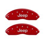 ⁦Front Set 2 Caliper Covers Engraved Front Jeep 1997-2006 Jeep Wrangler MGP Caliper Covers⁩ - الصورة ⁦2⁩